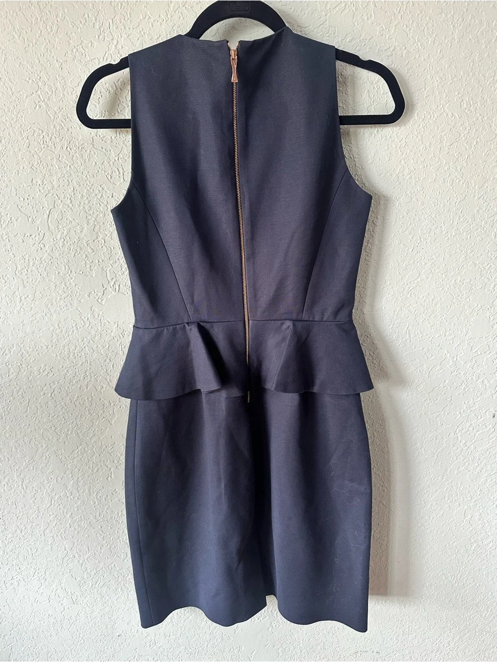 kate spade navy sleeveless peplum sheath dress